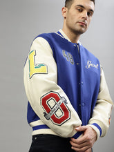 Embroidered Detail Stand Collar Varsity Jacket