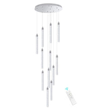 H156" Modern High Ceiling Chandelier Dimmable Lights Crystal Pendants Light Fixture for High Ceiling Living Room Foyer Chrome Lights Lighting Contemporary Ceiling Light Chandeliers (20 Lights-Silver)