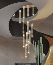 H156" Modern High Ceiling Chandelier Dimmable Lights Crystal Pendants Light Fixture for High Ceiling Living Room Foyer Chrome Lights Lighting Contemporary Ceiling Light Chandeliers (20 Lights-Silver)