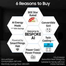 Samsung 653 L, 3 Star, Frost Free, Double Door, Convertible 5-in-1 Digital Inverter, Side By Side AI Enabled Smart Refrigerator with WiFi (RS76CG8003B1HL, Black Matt, 2024 Model)
