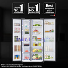 Samsung 653 L, 3 Star, Frost Free, Double Door, Convertible 5-in-1 Digital Inverter, Side By Side AI Enabled Smart Refrigerator with WiFi (RS76CG8003B1HL, Black Matt, 2024 Model)