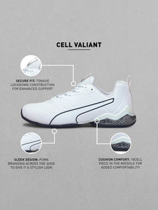 Men White CELL VALIANT SL Running Shoes