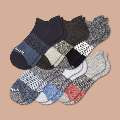 MEN'S TRI-BLOCK MARL ANKLE SOCK 6-PACK