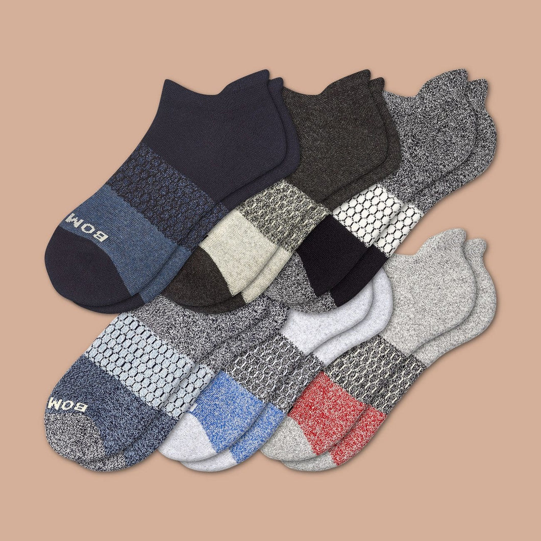 MEN'S TRI-BLOCK MARL ANKLE SOCK 6-PACK